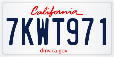 CA license plate 7KWT971