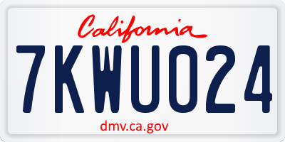 CA license plate 7KWU024