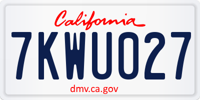 CA license plate 7KWU027
