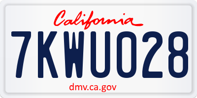 CA license plate 7KWU028