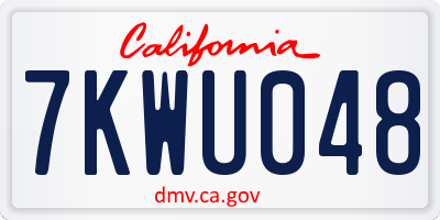 CA license plate 7KWU048