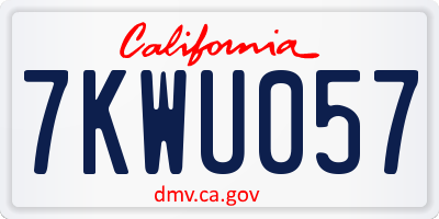 CA license plate 7KWU057