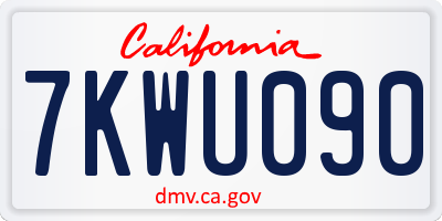 CA license plate 7KWU090