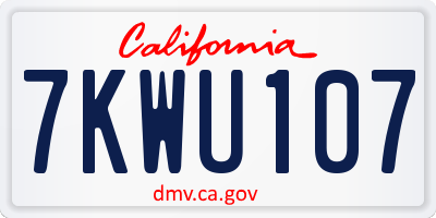 CA license plate 7KWU107