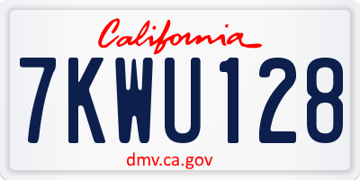 CA license plate 7KWU128