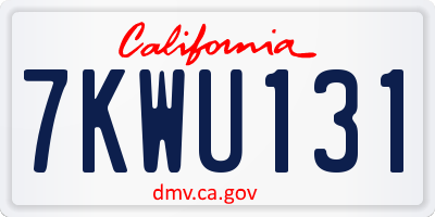 CA license plate 7KWU131
