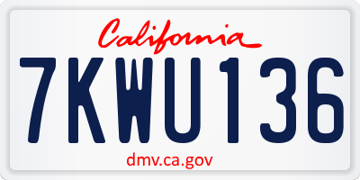 CA license plate 7KWU136