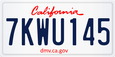 CA license plate 7KWU145