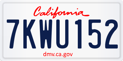 CA license plate 7KWU152