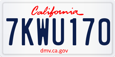 CA license plate 7KWU170