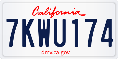 CA license plate 7KWU174