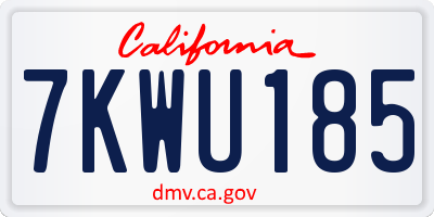 CA license plate 7KWU185
