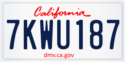 CA license plate 7KWU187
