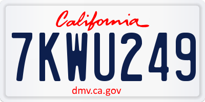 CA license plate 7KWU249