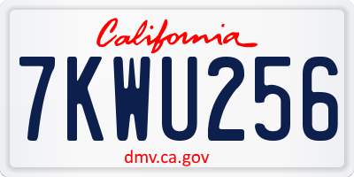 CA license plate 7KWU256