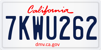 CA license plate 7KWU262