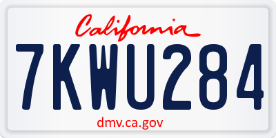 CA license plate 7KWU284