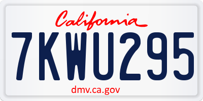 CA license plate 7KWU295