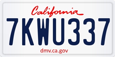 CA license plate 7KWU337