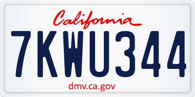 CA license plate 7KWU344