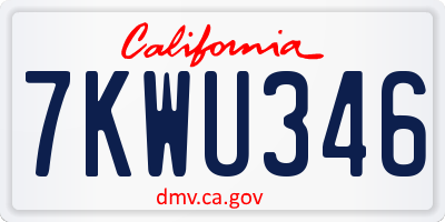 CA license plate 7KWU346