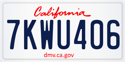 CA license plate 7KWU406