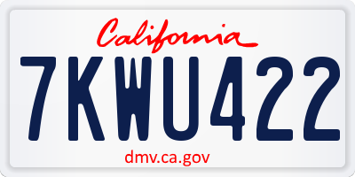 CA license plate 7KWU422