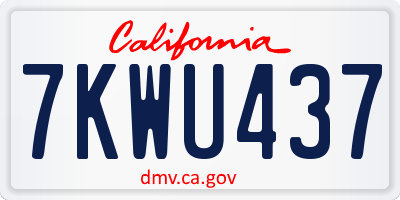 CA license plate 7KWU437