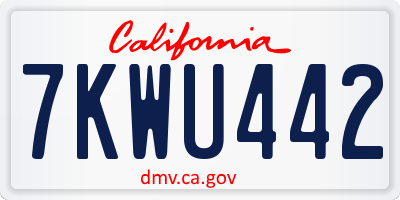 CA license plate 7KWU442