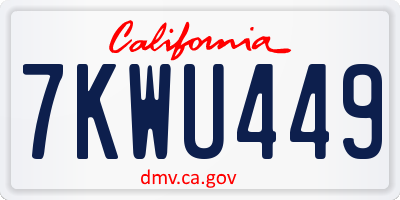 CA license plate 7KWU449