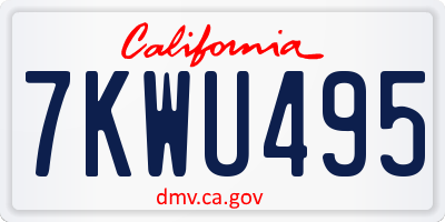 CA license plate 7KWU495