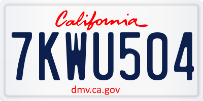 CA license plate 7KWU504