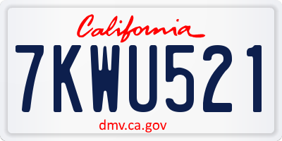 CA license plate 7KWU521