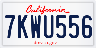 CA license plate 7KWU556