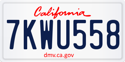 CA license plate 7KWU558