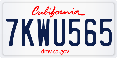 CA license plate 7KWU565