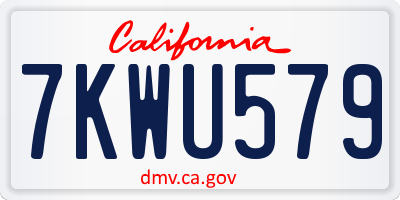 CA license plate 7KWU579