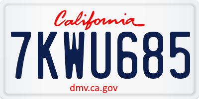 CA license plate 7KWU685