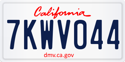 CA license plate 7KWV044