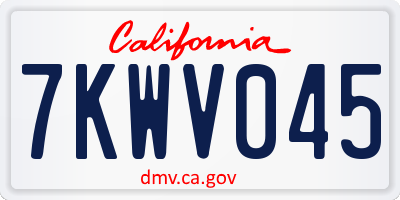 CA license plate 7KWV045