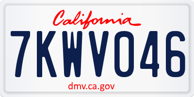 CA license plate 7KWV046