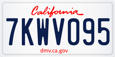CA license plate 7KWV095