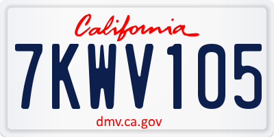 CA license plate 7KWV105