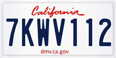 CA license plate 7KWV112
