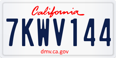 CA license plate 7KWV144