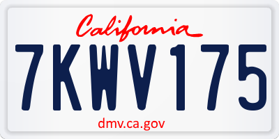 CA license plate 7KWV175