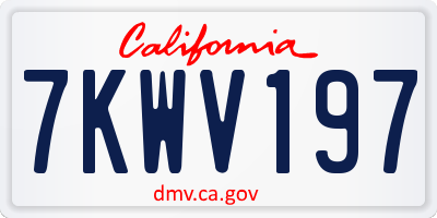CA license plate 7KWV197