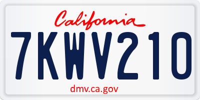 CA license plate 7KWV210