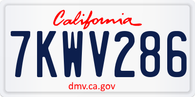 CA license plate 7KWV286