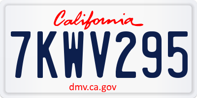 CA license plate 7KWV295